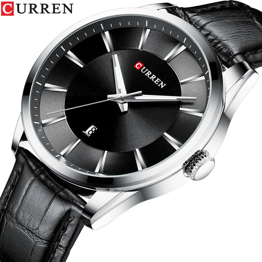 CURREN 45mm Leather Quartz Watch