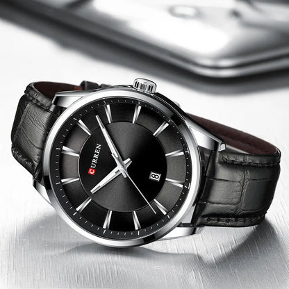 CURREN 45mm Leather Quartz Watch