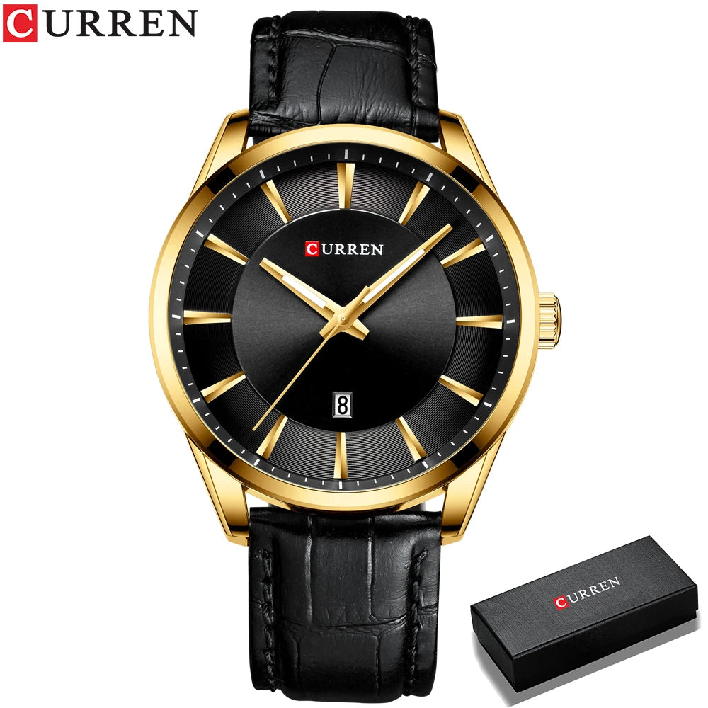 CURREN 45mm Leather Quartz Watch