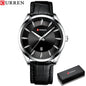 CURREN 45mm Leather Quartz Watch