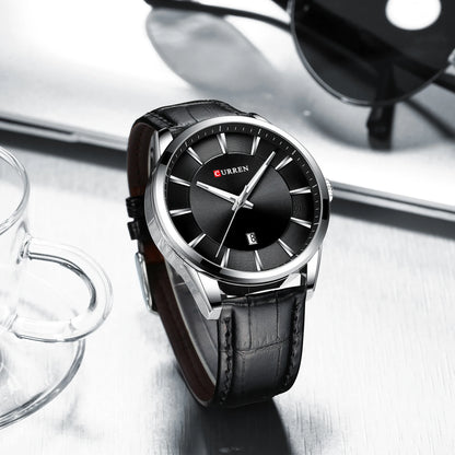 CURREN 45mm Leather Quartz Watch