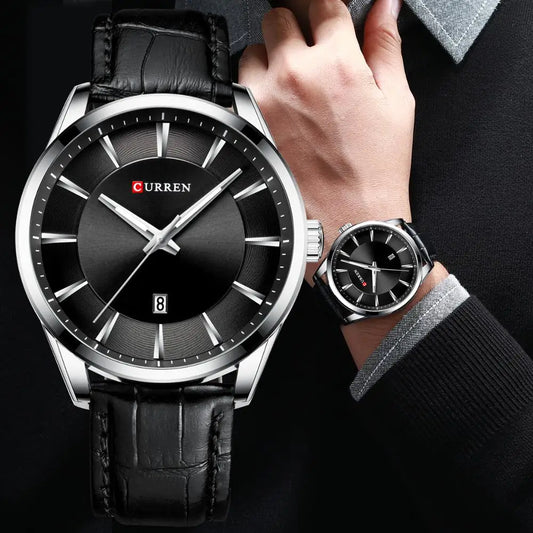 CURREN 45mm Leather Quartz Watch