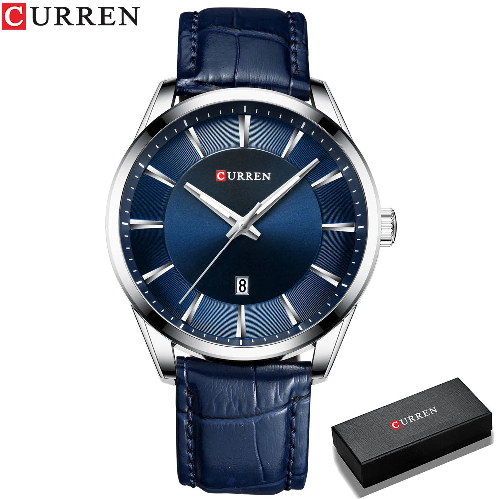CURREN 45mm Leather Quartz Watch