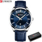 CURREN 45mm Leather Quartz Watch