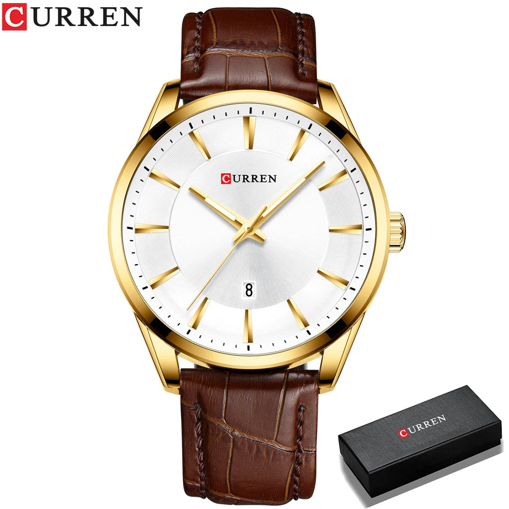 CURREN 45mm Leather Quartz Watch
