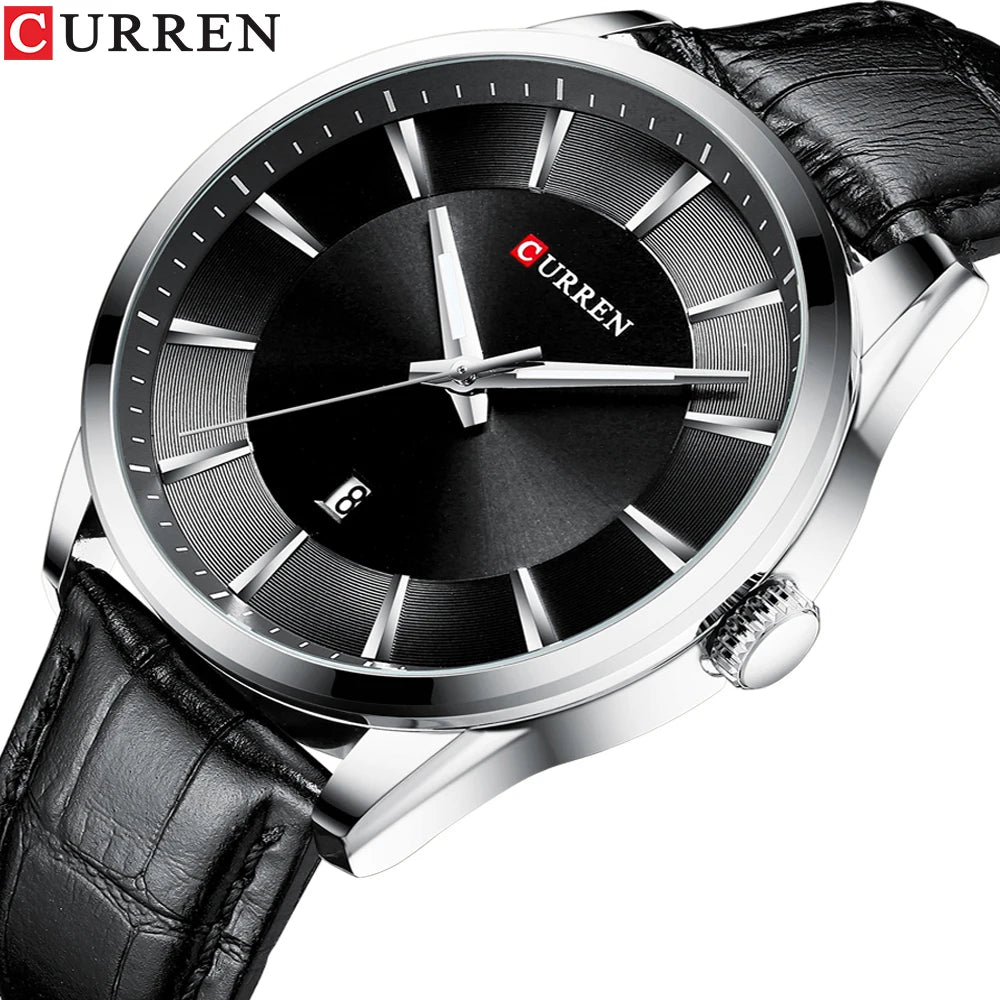 CURREN 45mm Leather Quartz Watch