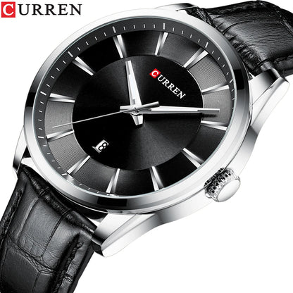 CURREN 45mm Leather Quartz Watch