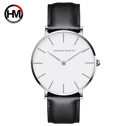 Rose Gold Dial Leather Quartz Watch