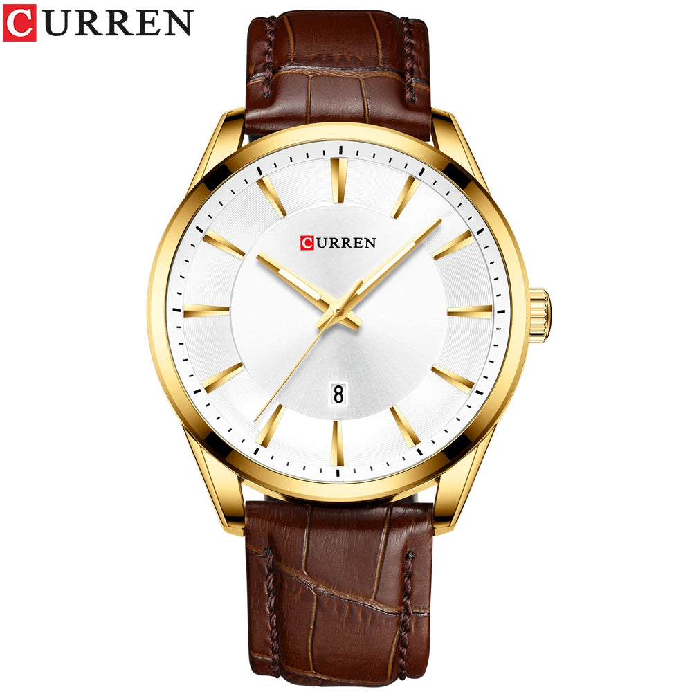 CURREN 45mm Leather Quartz Watch